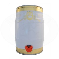 5-Liter-Fass weiß/golden mit Hahn und Tülle